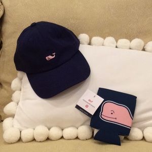 NWT Vineyard Vines Target Hat & Koozie navy pink